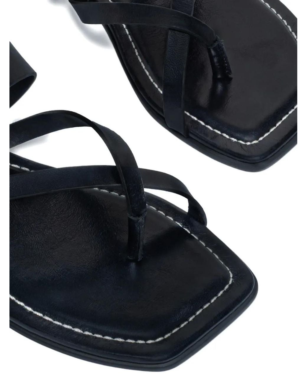Bernardo Black Ocana Toe-Ring Thong Flat Sandals