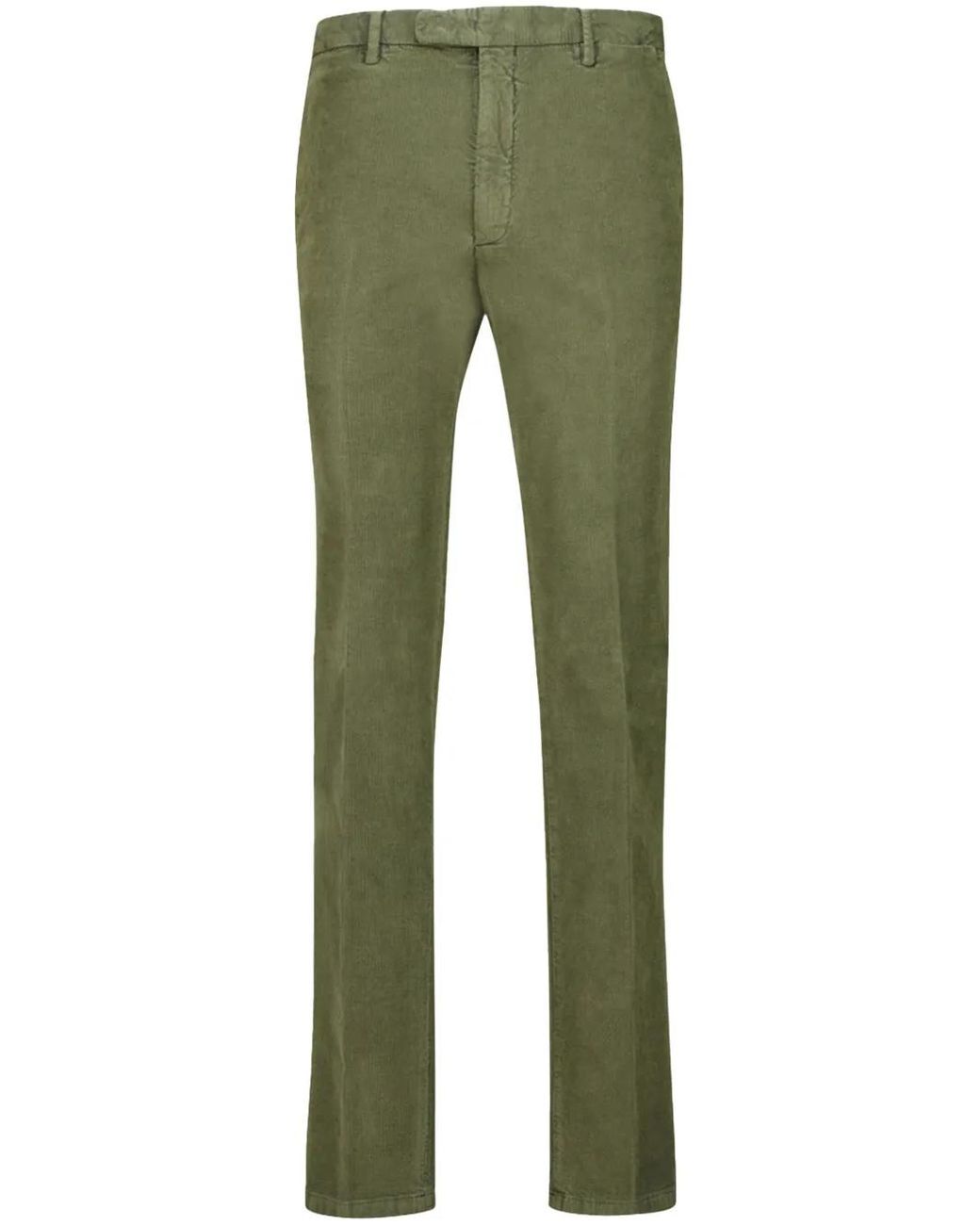 Boglioli Moss Green Twill Chino Trousers for men