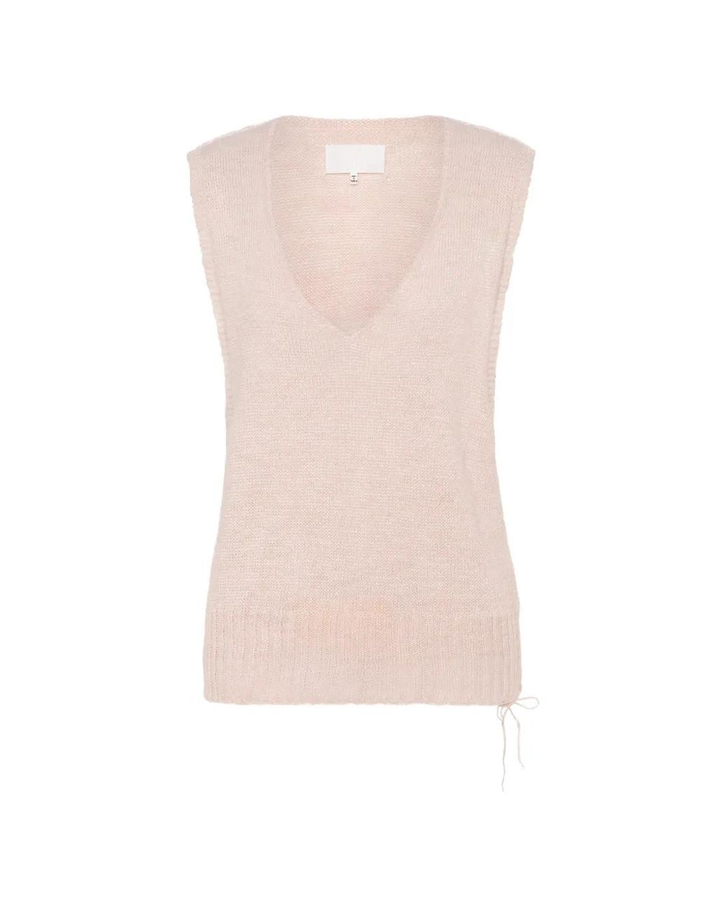 Maison Margiela Pink Ribbed V-Neck Vest