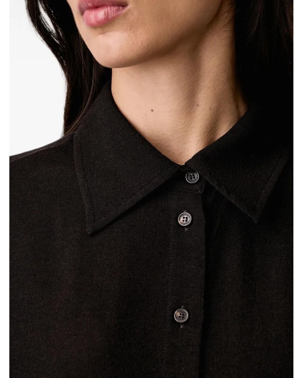Twinset Black Button-Down Long-Sleeve Shirt
