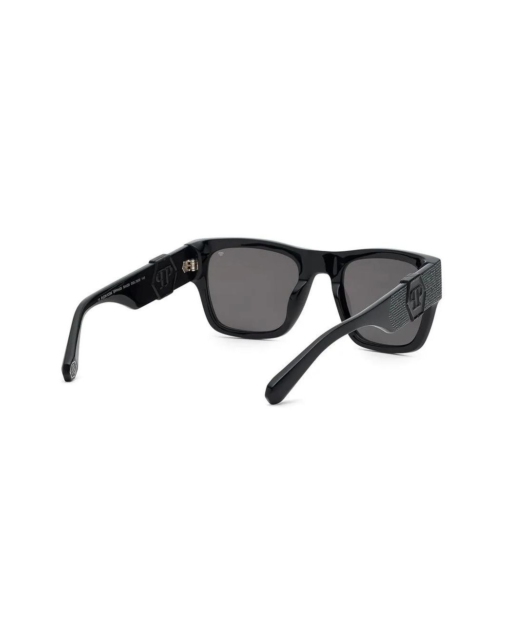 Philipp Plein Gray Square-Frame Crystal-Embellishment Sunglasses