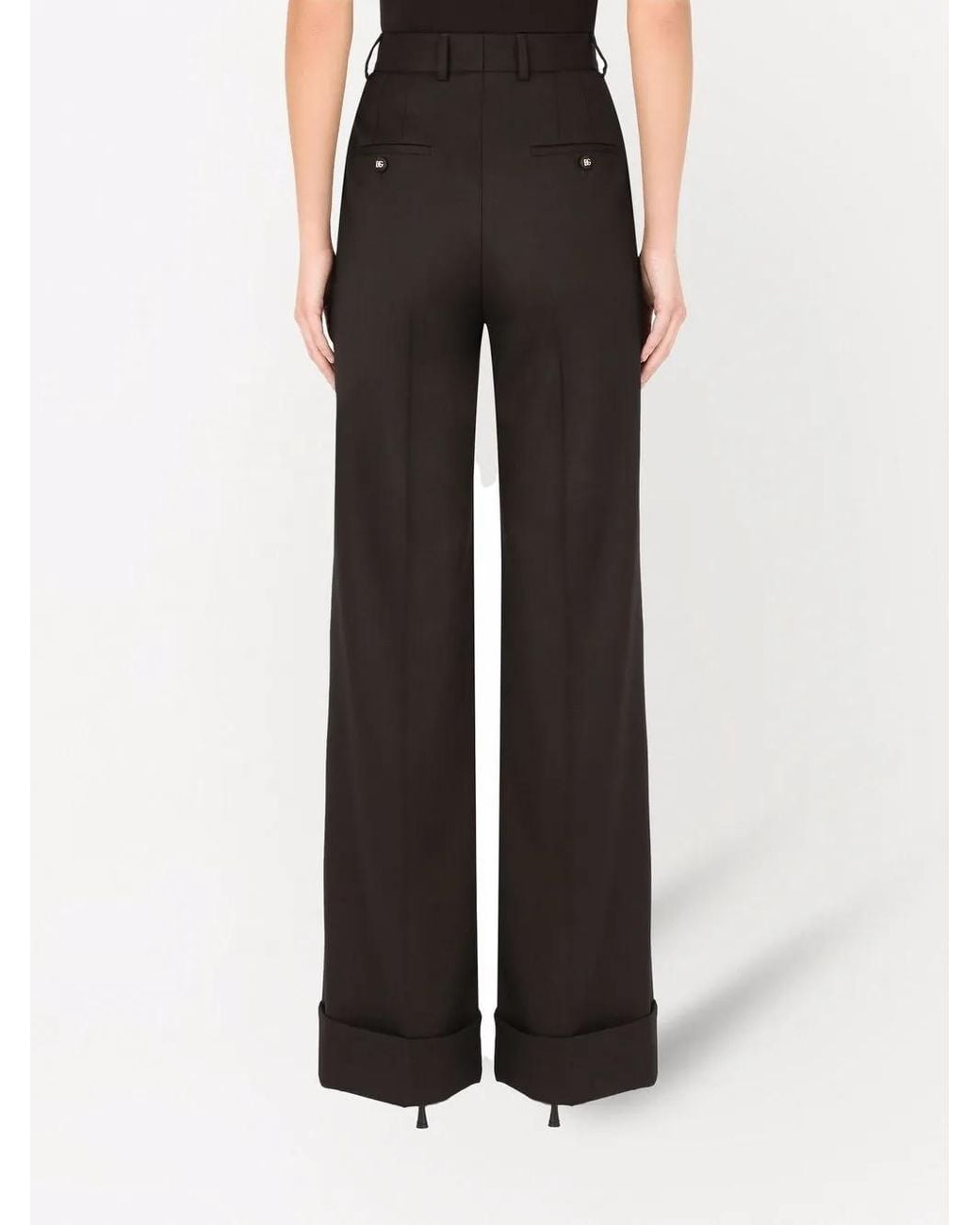 Dolce & Gabbana Black Wool Palazzo Trousers