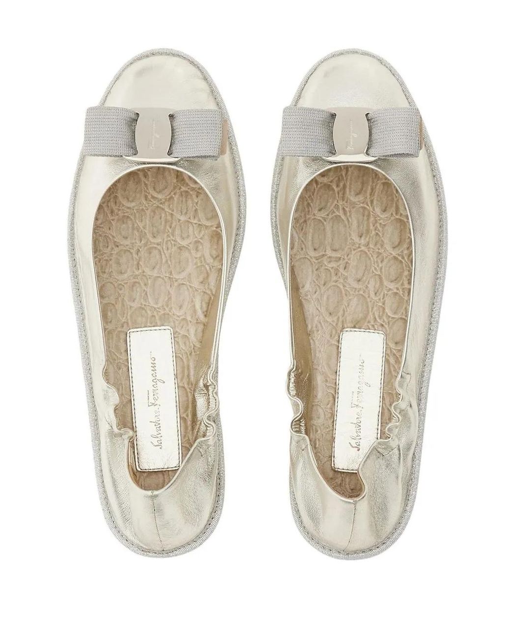 Ferragamo White Nomadic Stories Ballet Flats