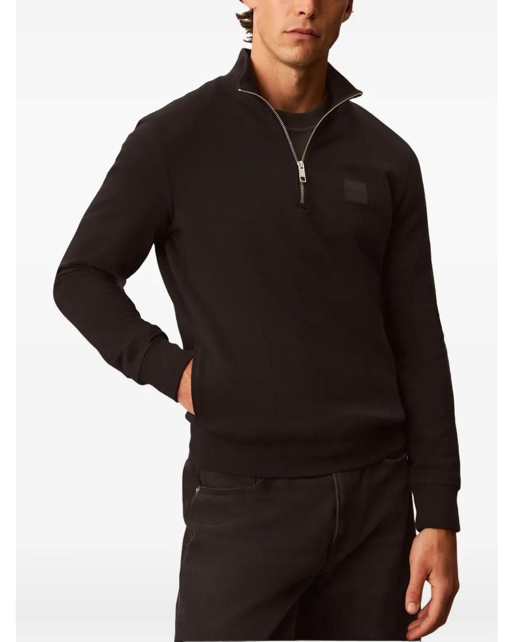 Pull À Col Zippé Et Patch Logo Calvin Klein pour homme en coloris Blue