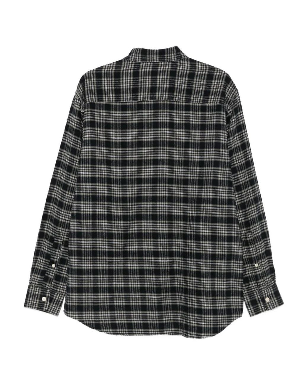 sunflower Gray Plaid-Pattern Shirt for men