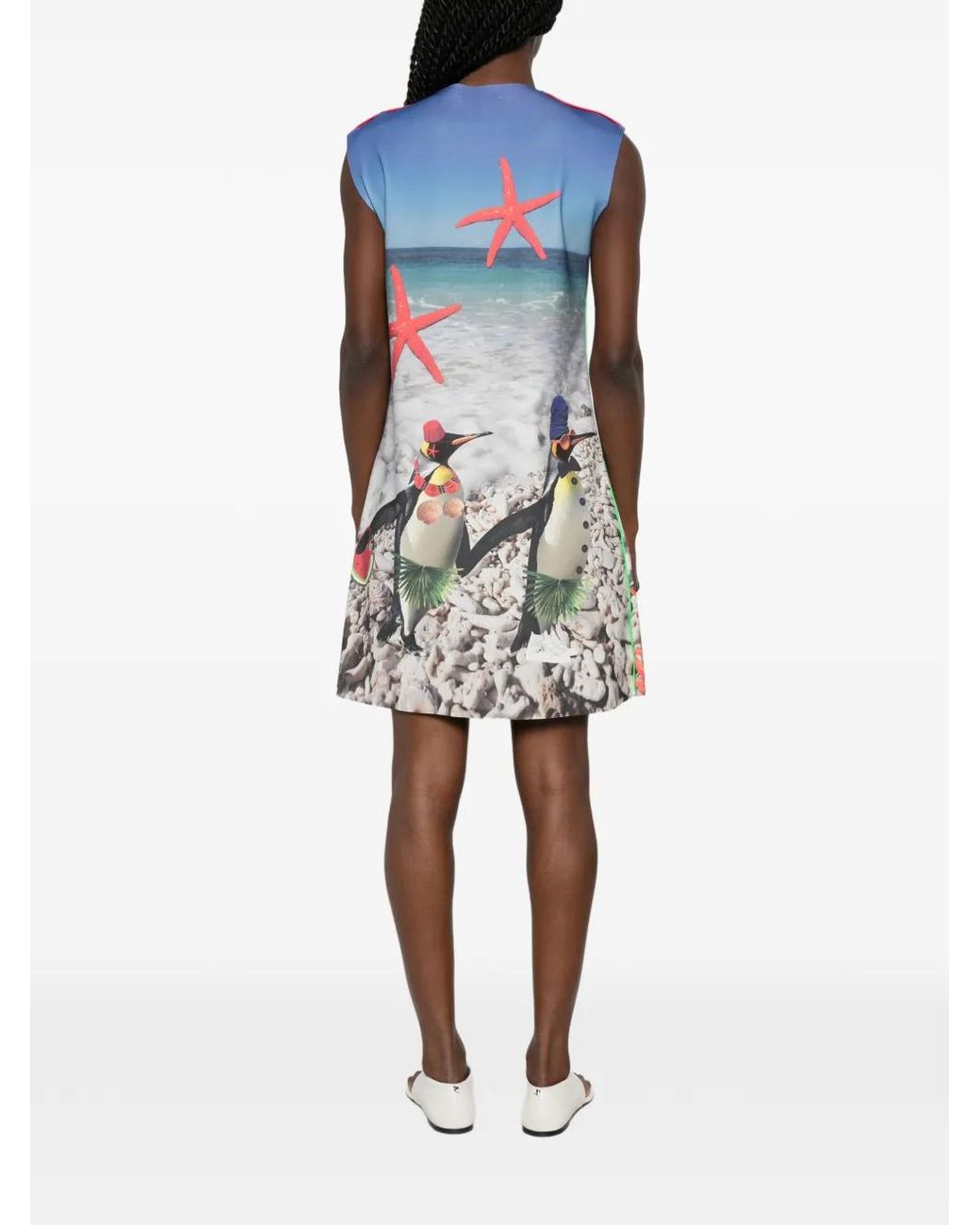 The Artistylist Blue Turtle-Print Mini Dress