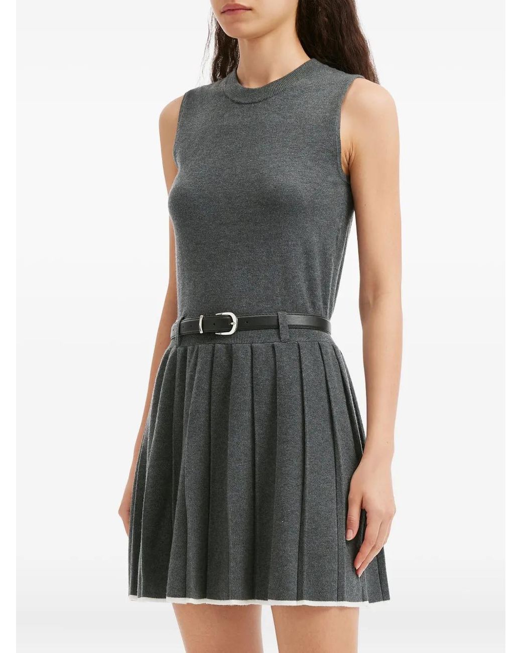 B+ AB Gray Pleated Dress