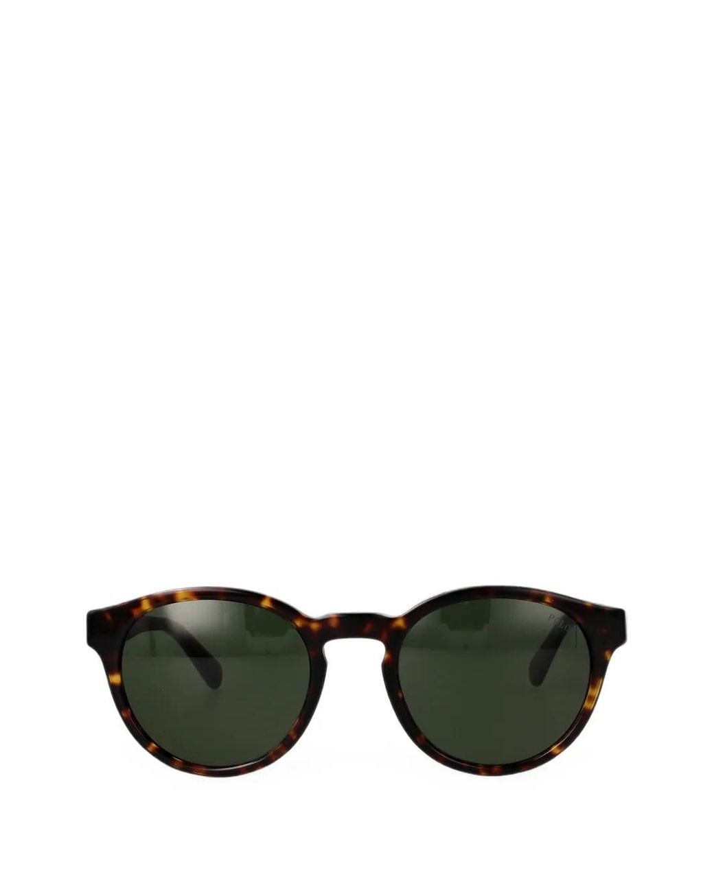 Polo Ralph Lauren Black Tortoiseshell-Effect Round-Frame Sunglasses for men