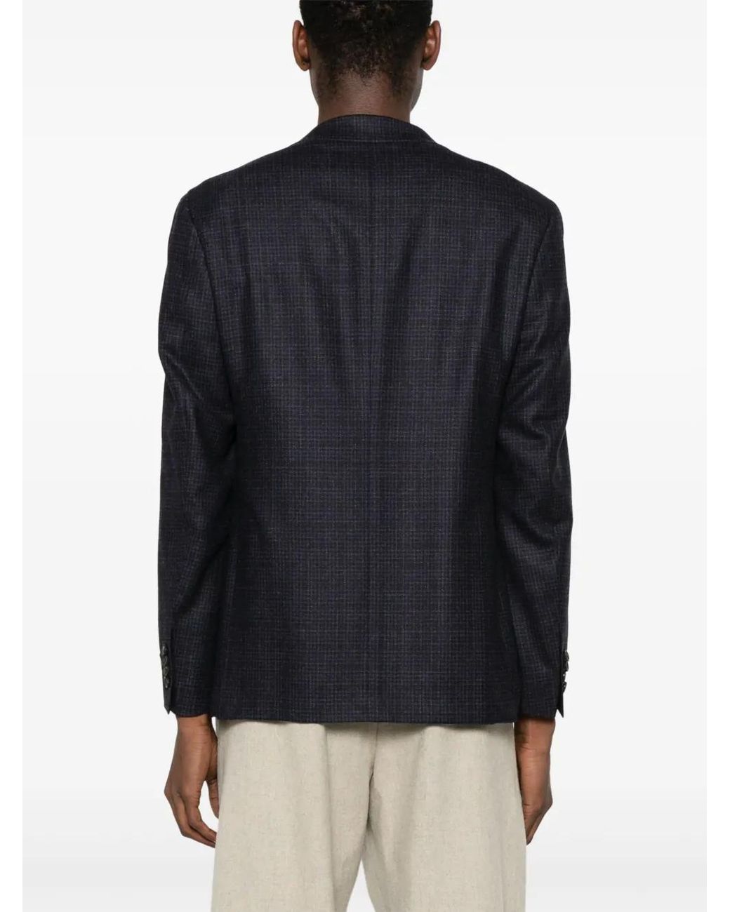 Canali Geruite Blazer in het Black voor heren