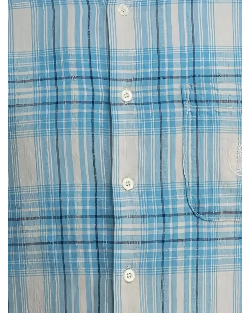 Thisisneverthat Blue Checked Embroidered Shirt for men