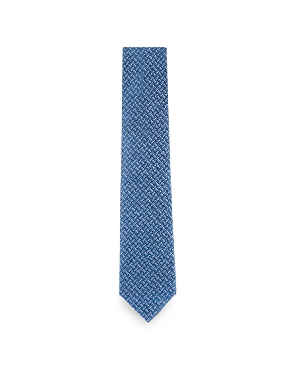 Brioni Blue Geometric-Pattern Tie for men
