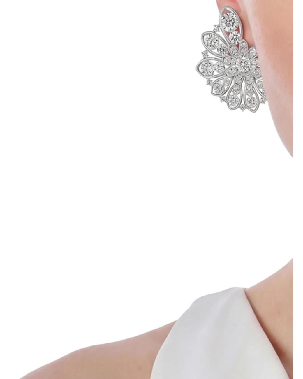 Anabela Chan White Boucles D'Oreilles Pinecone Serties De Diamants