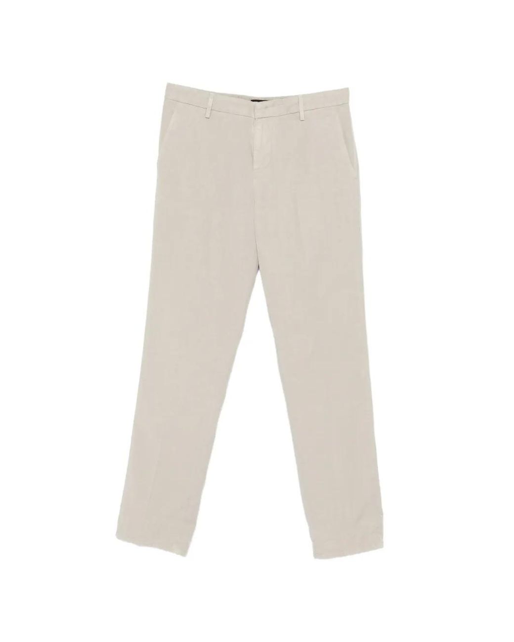 Dondup White Belt-Loops Trousers for men