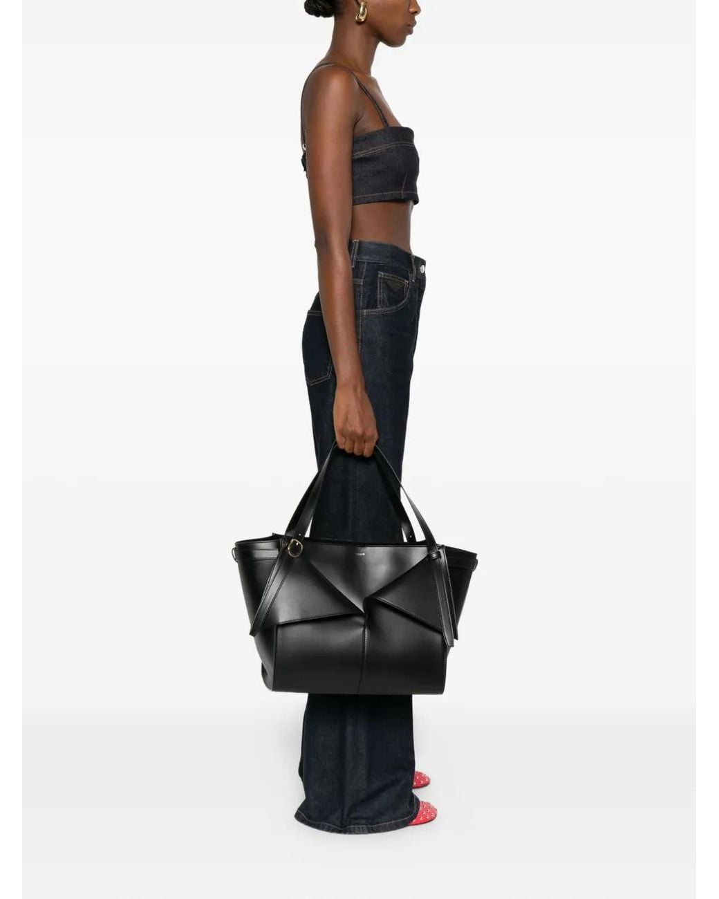 Coperni Black Medium 'Belt Cabas' Shopping Bag