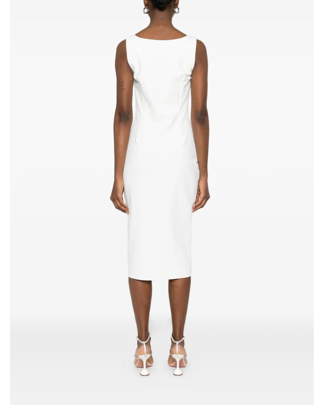 La Petite Robe Di Chiara Boni White Gilia Square-Neck Midi Dress