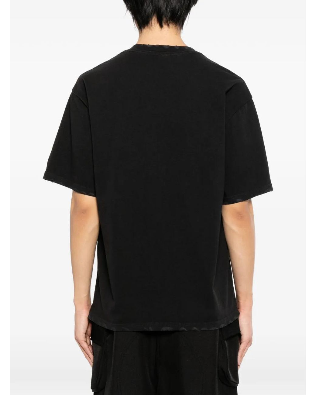 WARMAN Black Graphic-Print T-Shirt for men