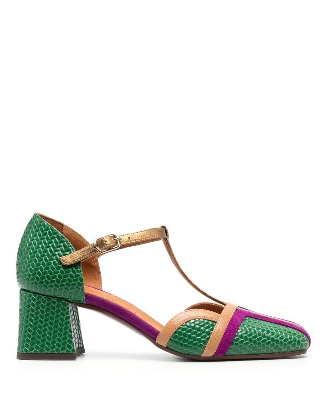 Chie Mihara Volai Ankle-strap 65mm Mid-heel Sandals in Green | Lyst UK