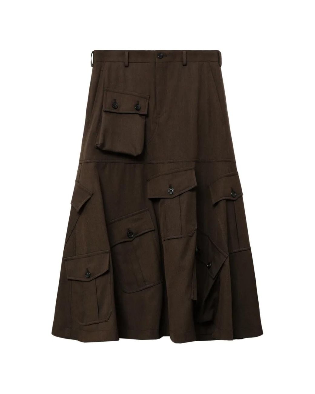 Comme des Garçons Brown Wool Cargo Shorts for men