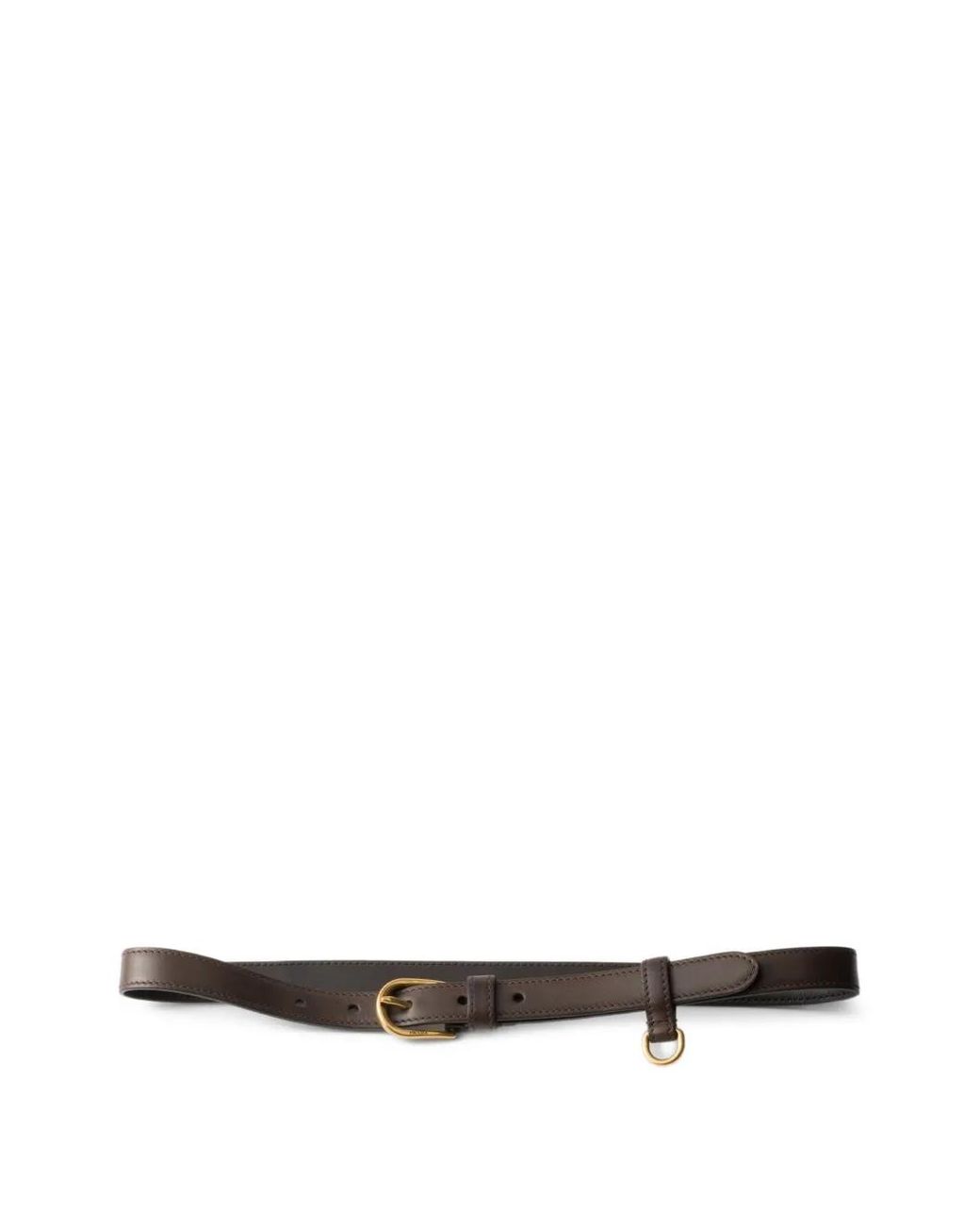 Prada White Buckle-Detail Leather Belt
