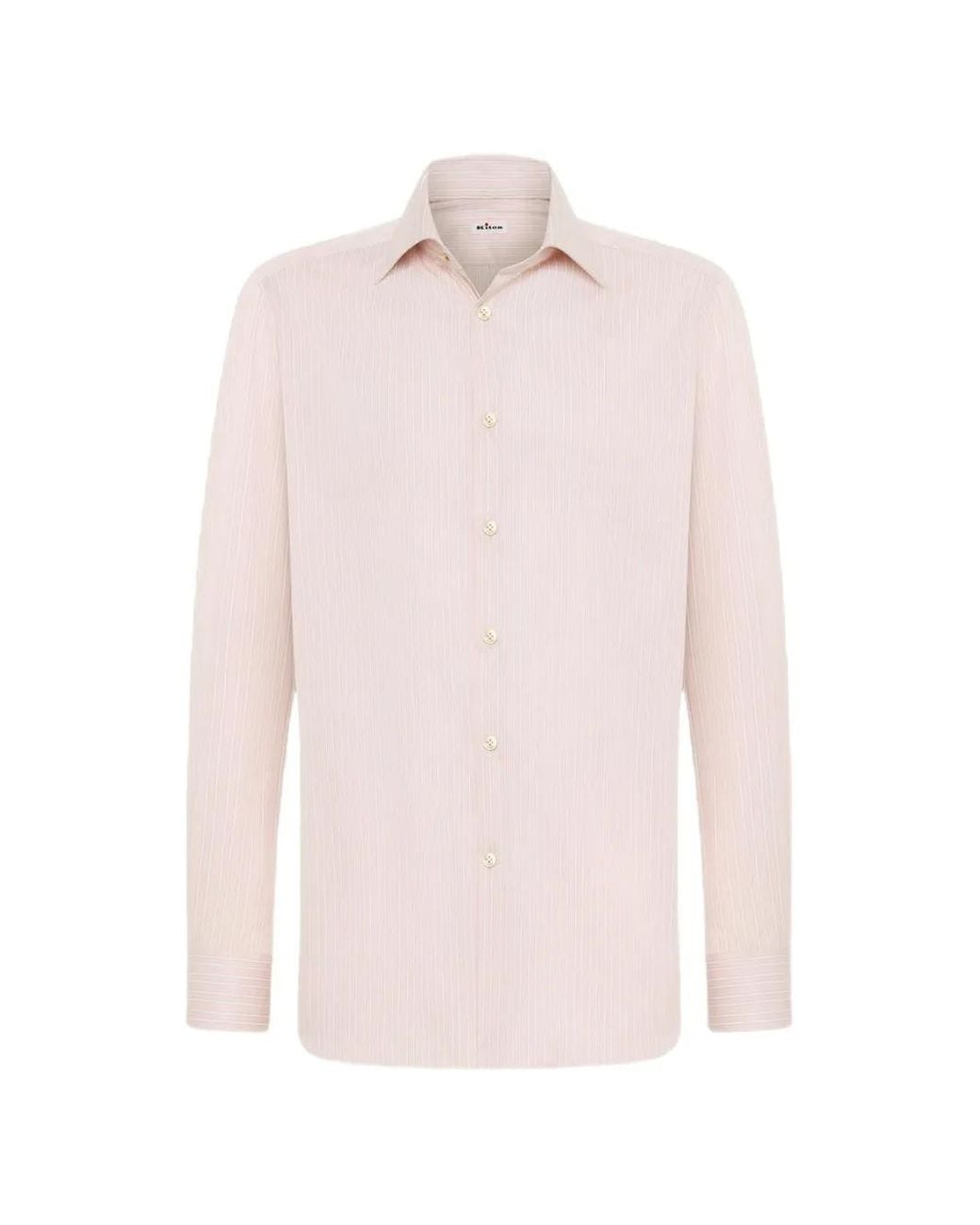 Camicia A Righe di Kiton in Pink da Uomo