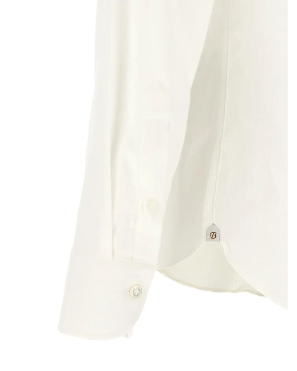 Borriello White Chemise En Coton À Manches Longues for men