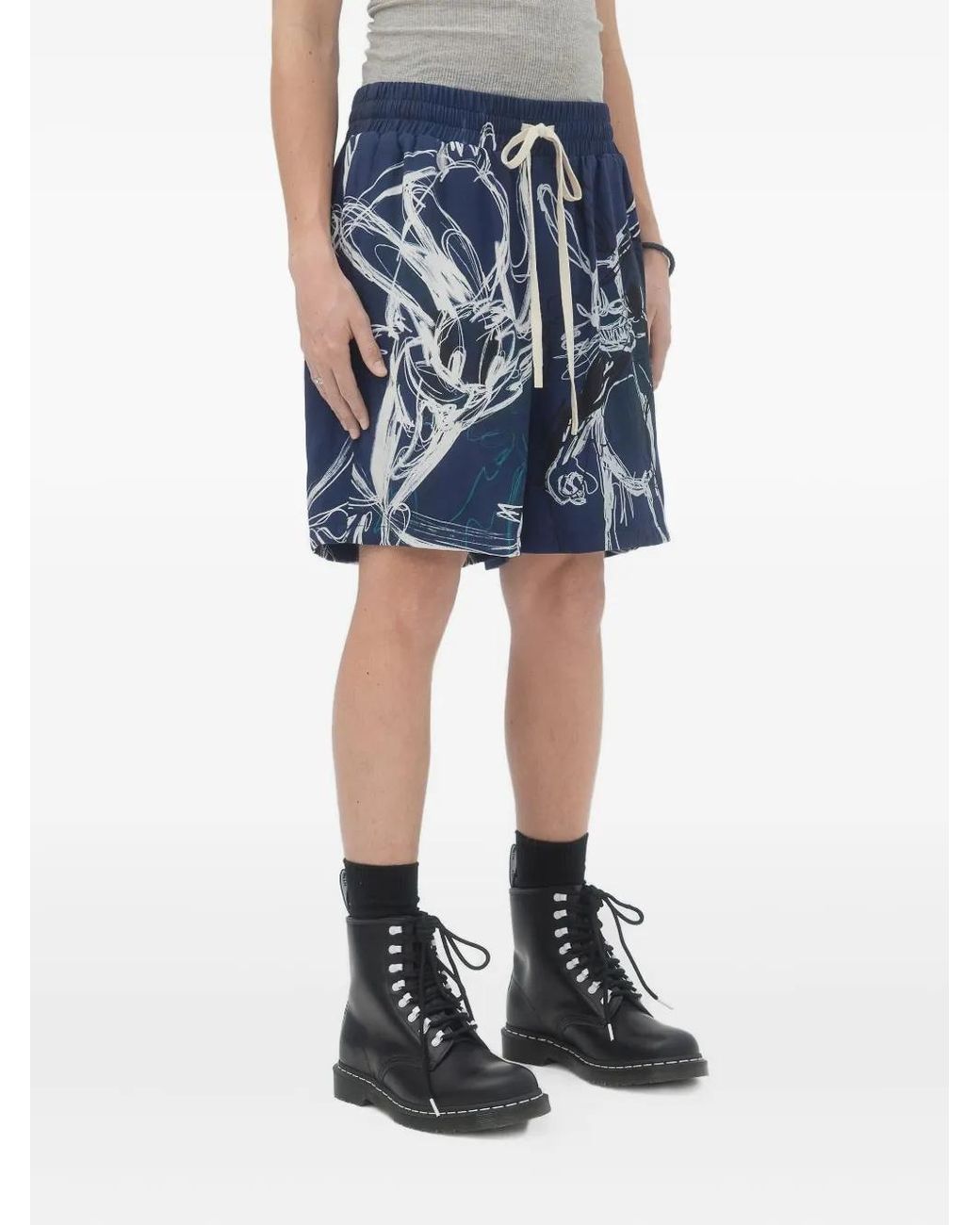 DOMREBEL Blue Roo Drawstring Shorts for men