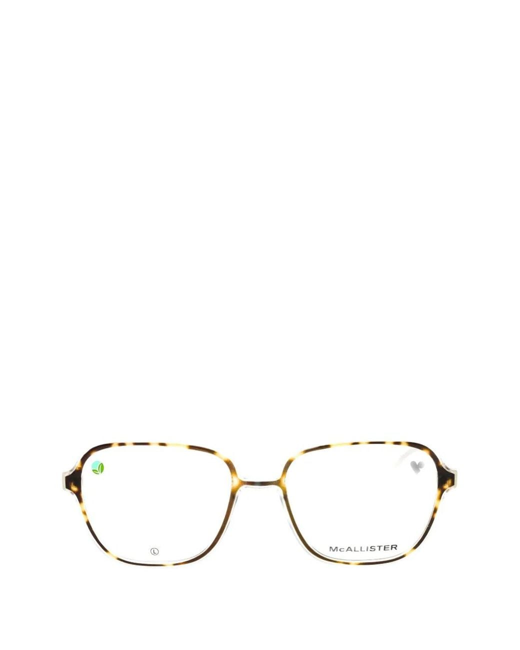 MCALLISTER Brown Tortoiseshell-Effect Rectangle-Frame Glasses