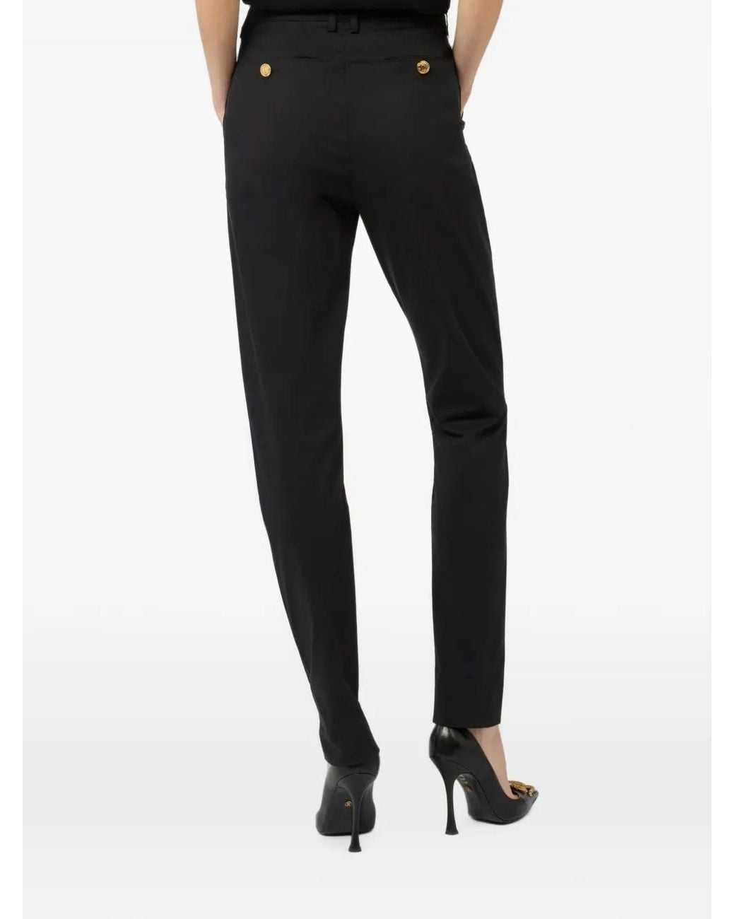 Roberto Cavalli Black Split-Hem Tapered Trousers