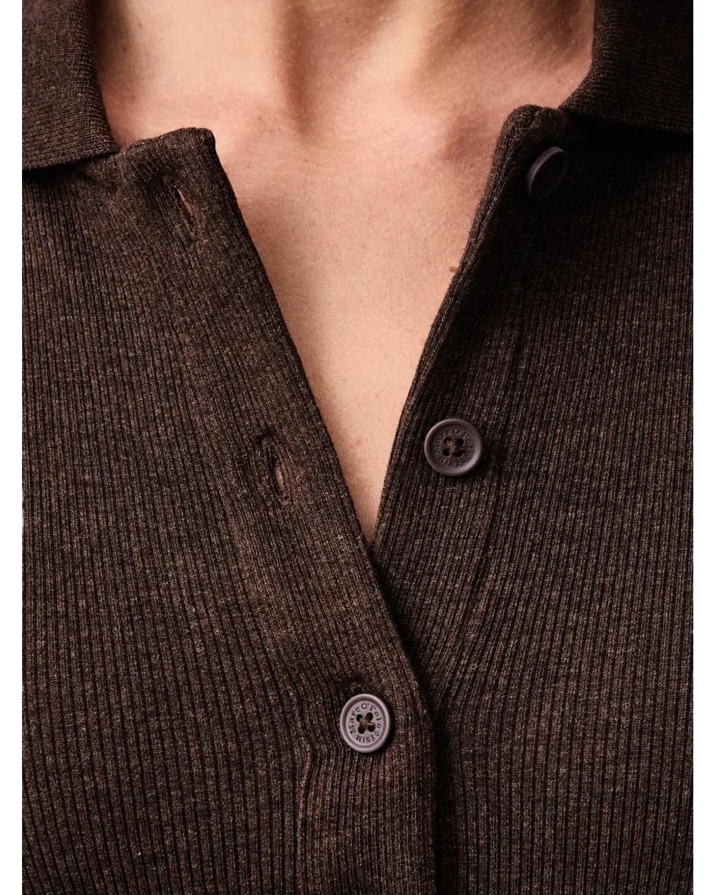 Marc O' Polo Black Slim-Fit Ribbed-Knit Shirt