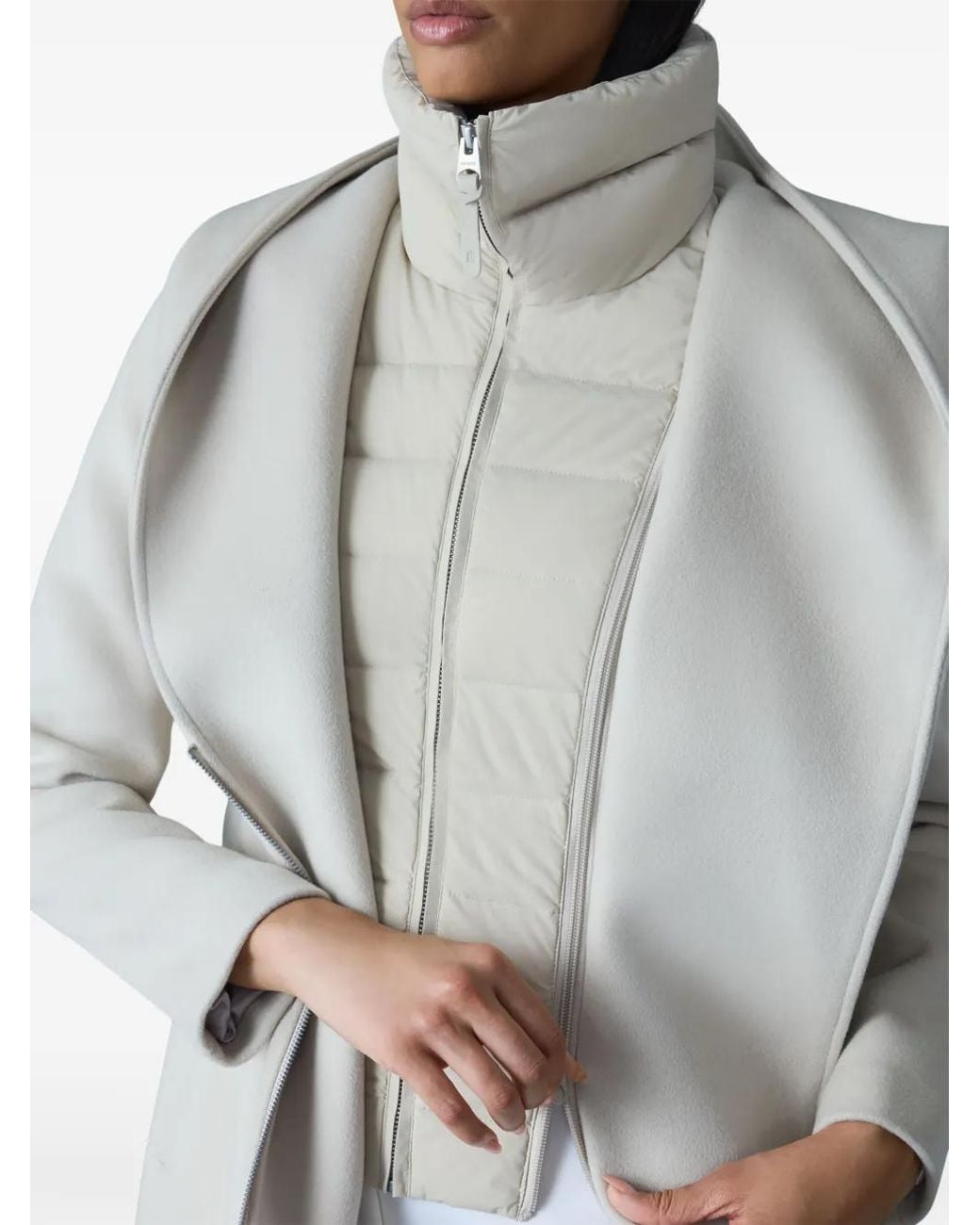 Mackage White Manteau Ceinturé Shia-Slb À Capuche