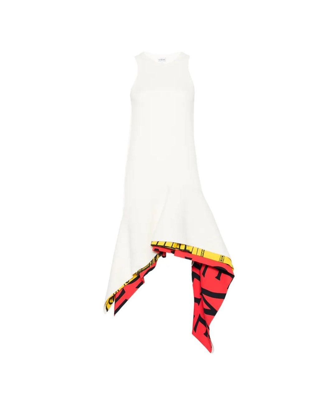 Loewe Red Knitted Asymmetric Dress