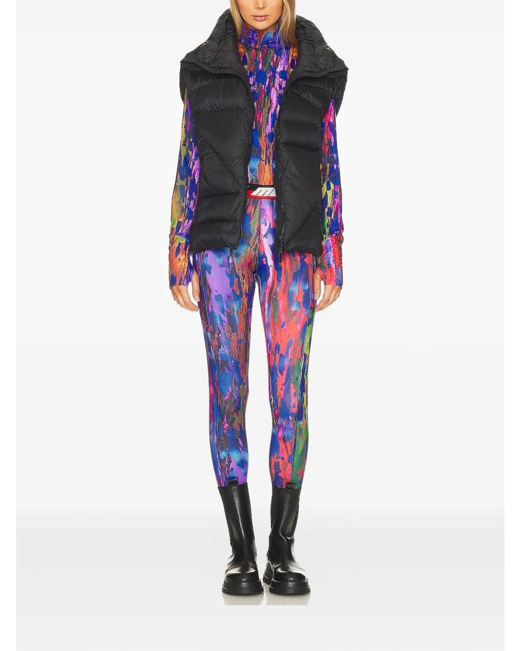Aztech Mountain Blue Abstract-Print Performance Leggings