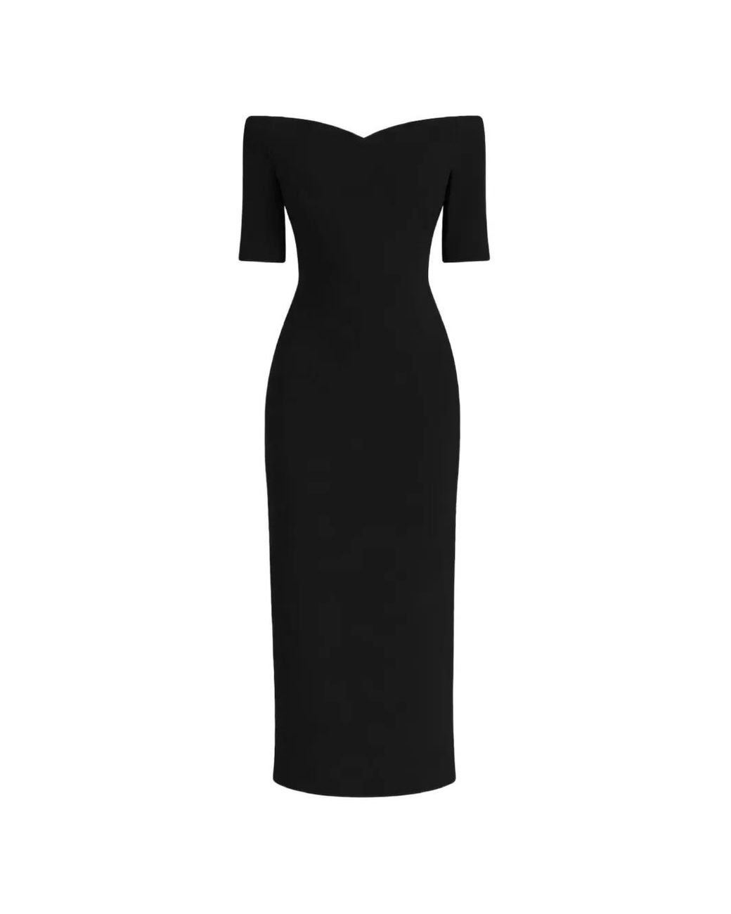 Violante Nessi Black Lucretia Off-The-Shoulder Midi Dress