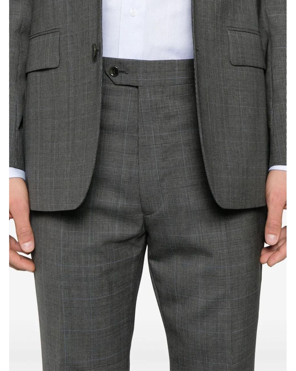 Fursac Gray Prince Of Wales-Check Suit for men