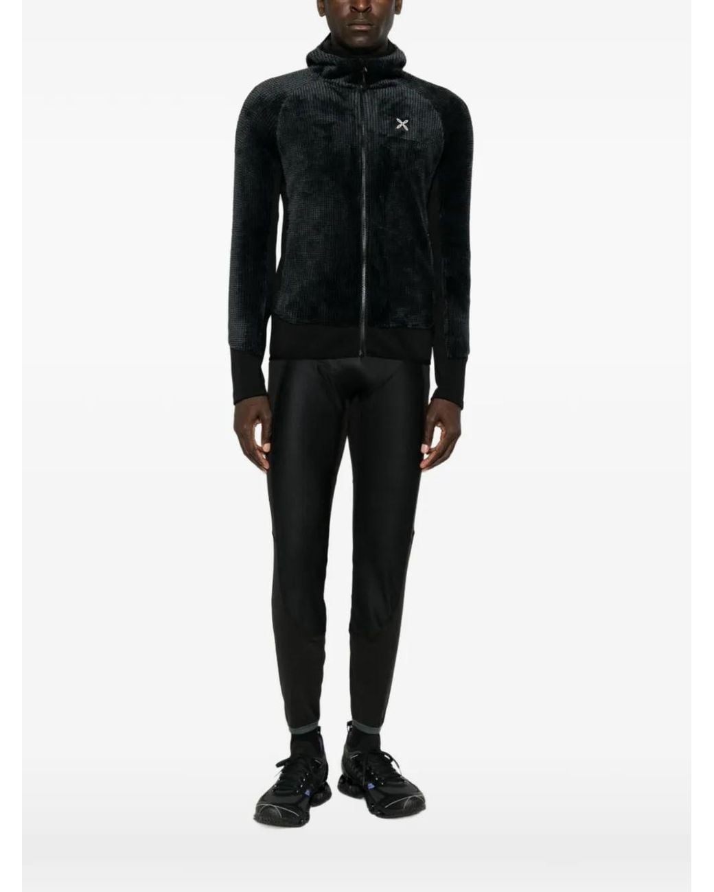 Montura Black Waffle-Knit Hooded Jacket for men