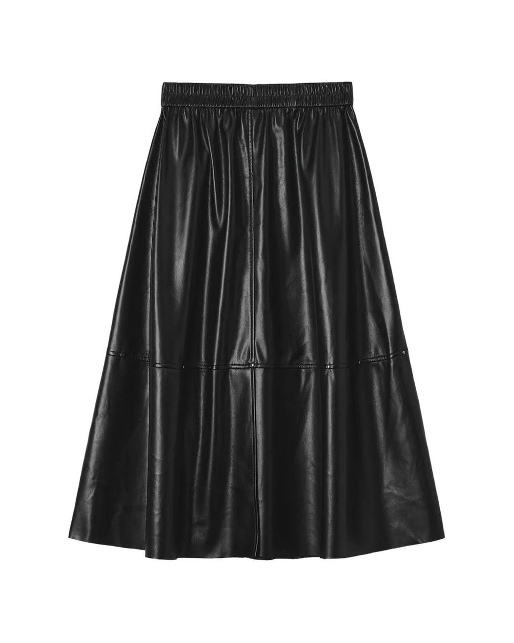 Musium Div. Black Heart-Charm Flared Midi Skirt