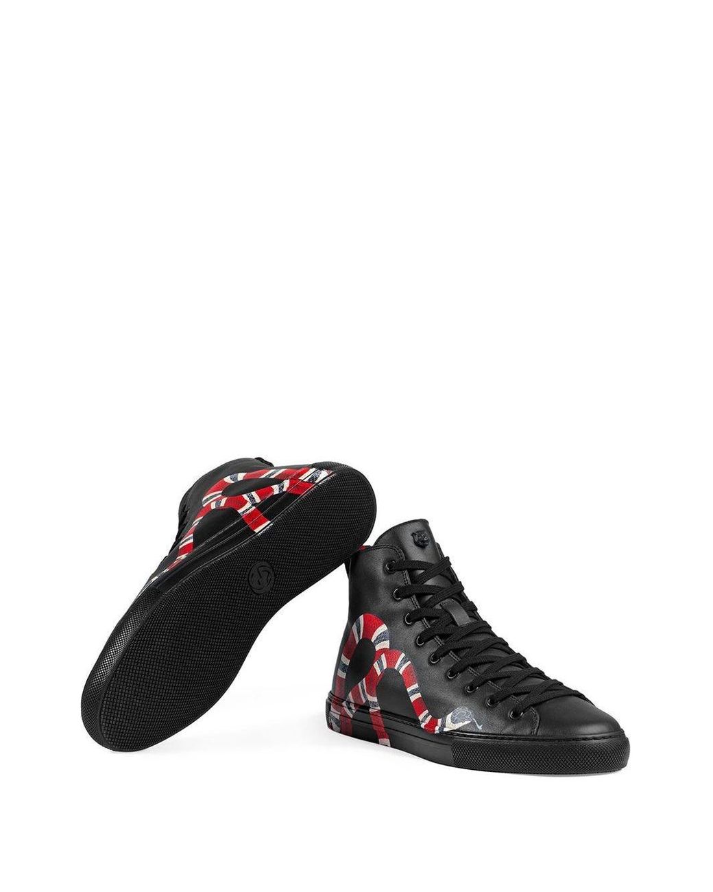 Zapatillas altas con detalle Gucci color Negro | Lyst
