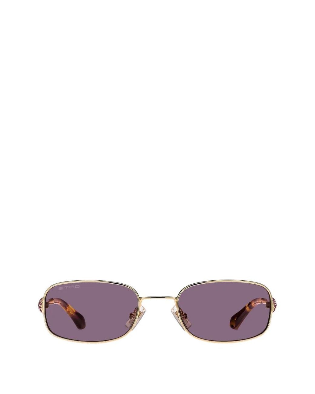 Etro Purple Rectangle-Frame Sunglasses