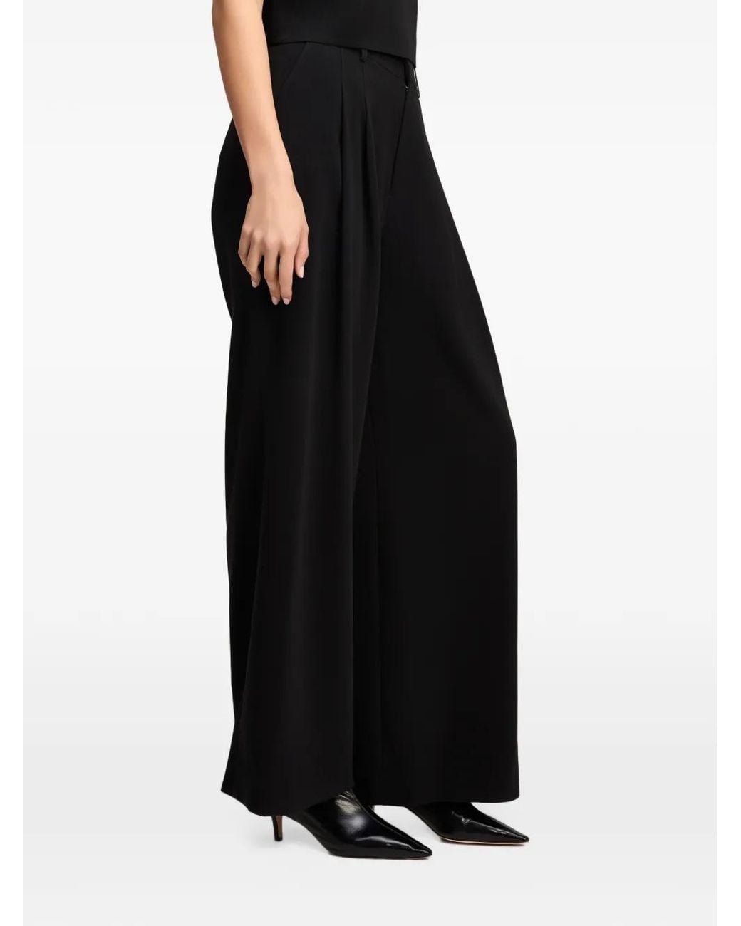 Cinq À Sept Black Marne Pleated Tailored Trousers