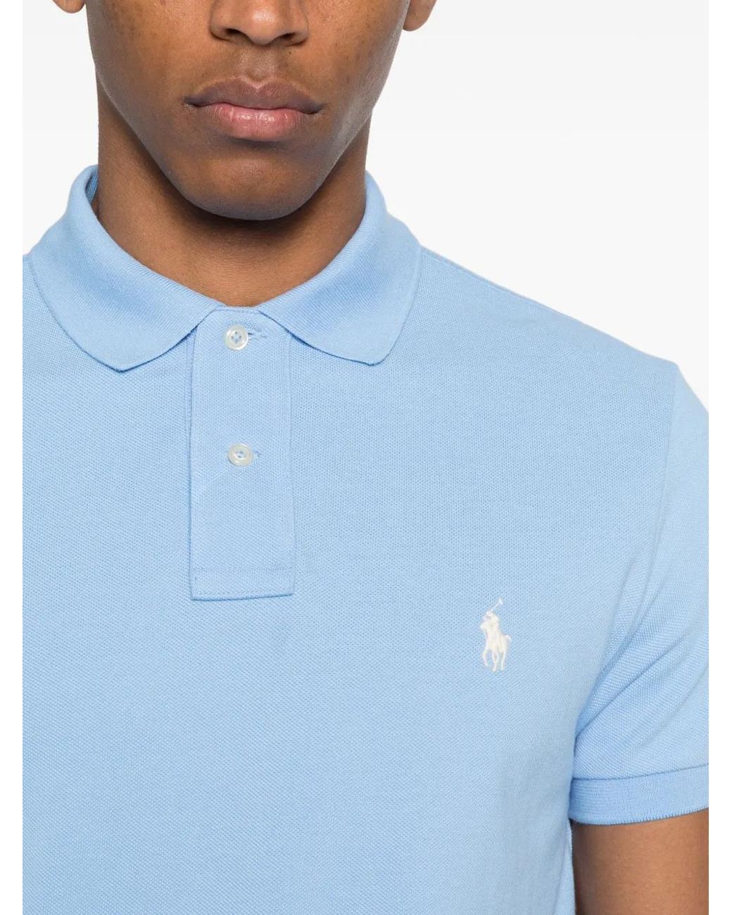 Polo Ralph Lauren Blue Short-Sleeve Piqué Polo Shirt for men