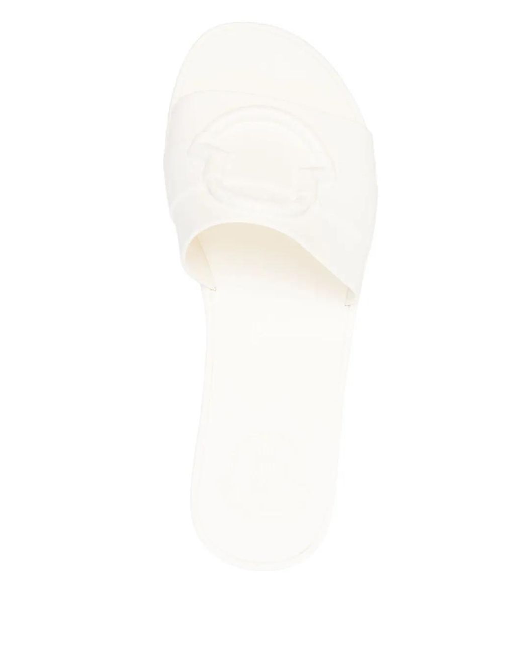Moncler White Mon Rubber Slides