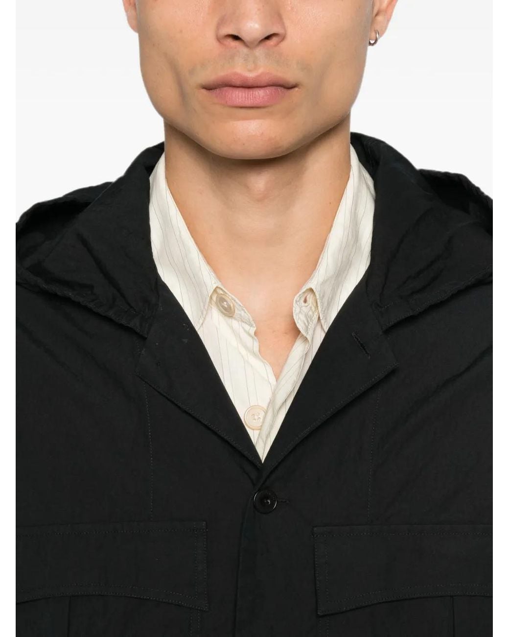 Etudes Studio Black Surchemise Boutonnée À Capuche