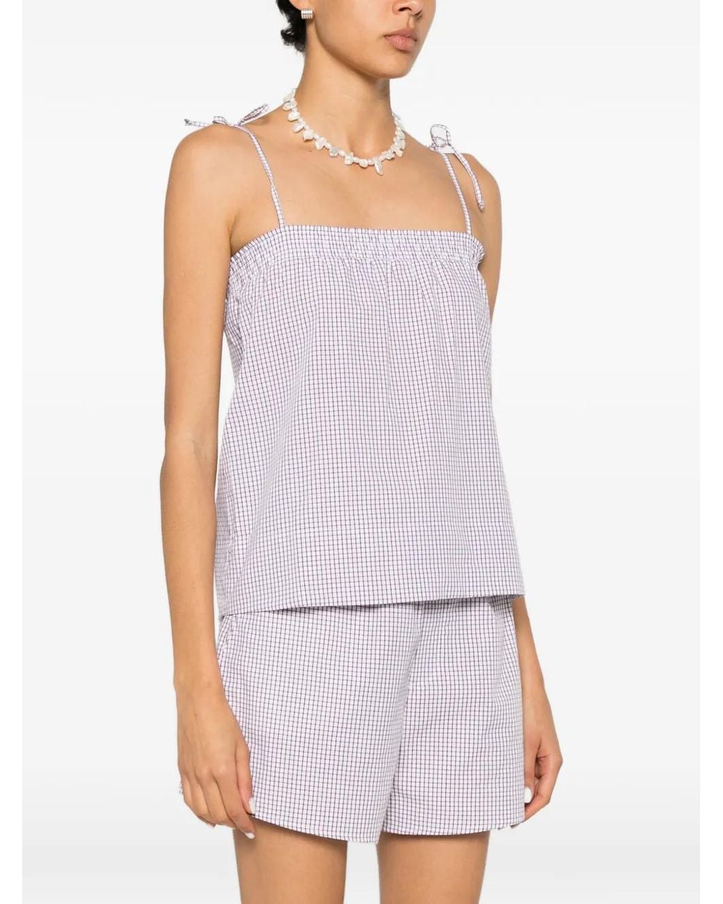 A.P.C. Purple Checked Top