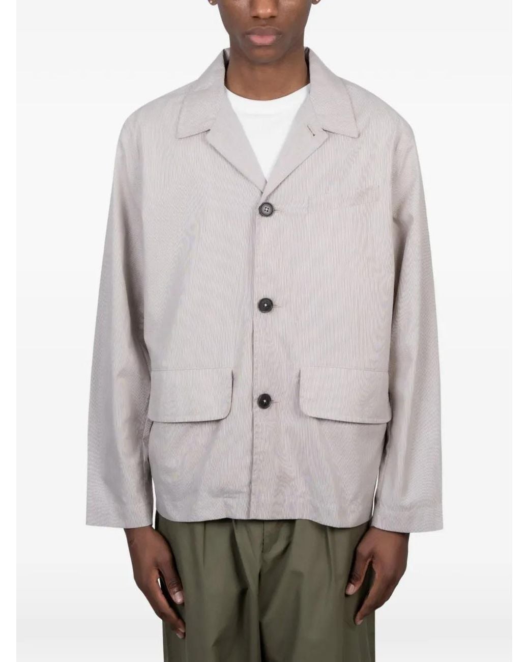 Universal Works Gray Franck Buttoned Cotton Jacket for men