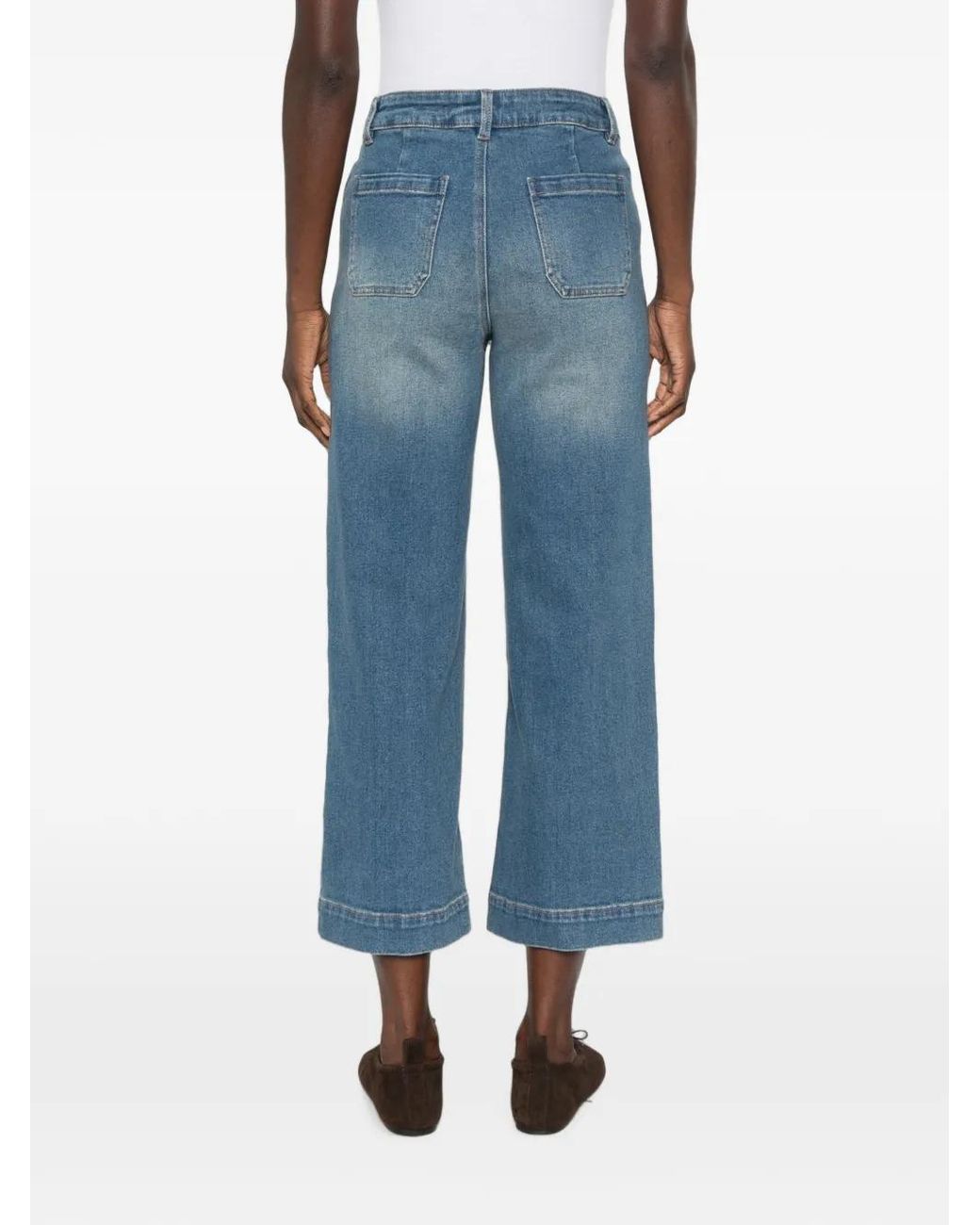 MAISON 123 Blue Mae Cropped Jeans