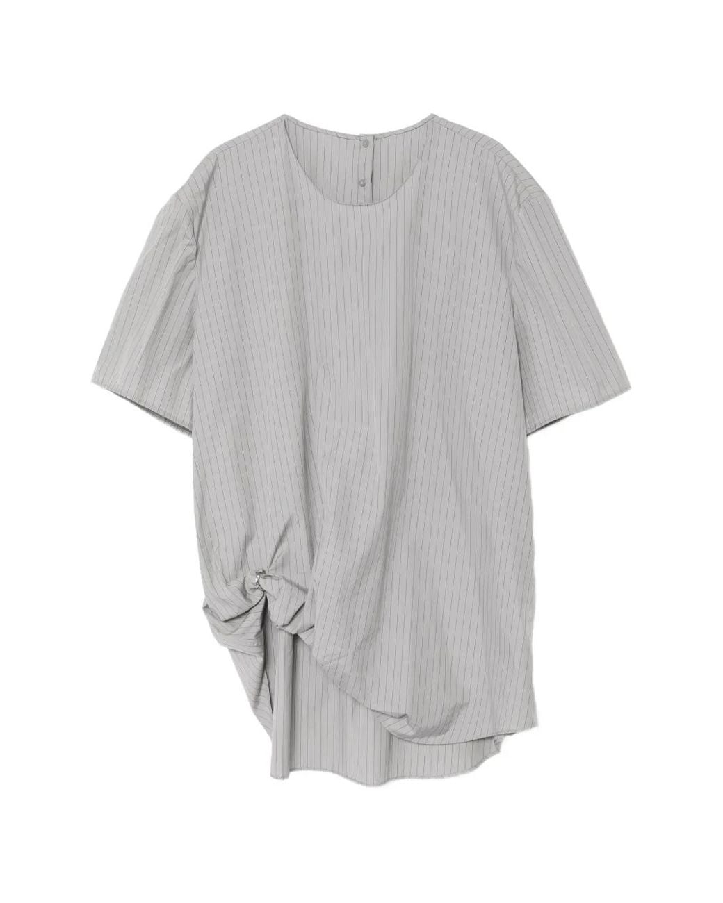 JNBY Gray Pinstripe Blouse