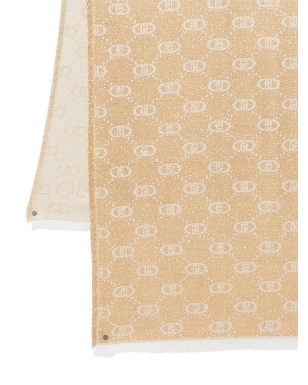 Liu Jo Natural Monogram-Pattern Scarf