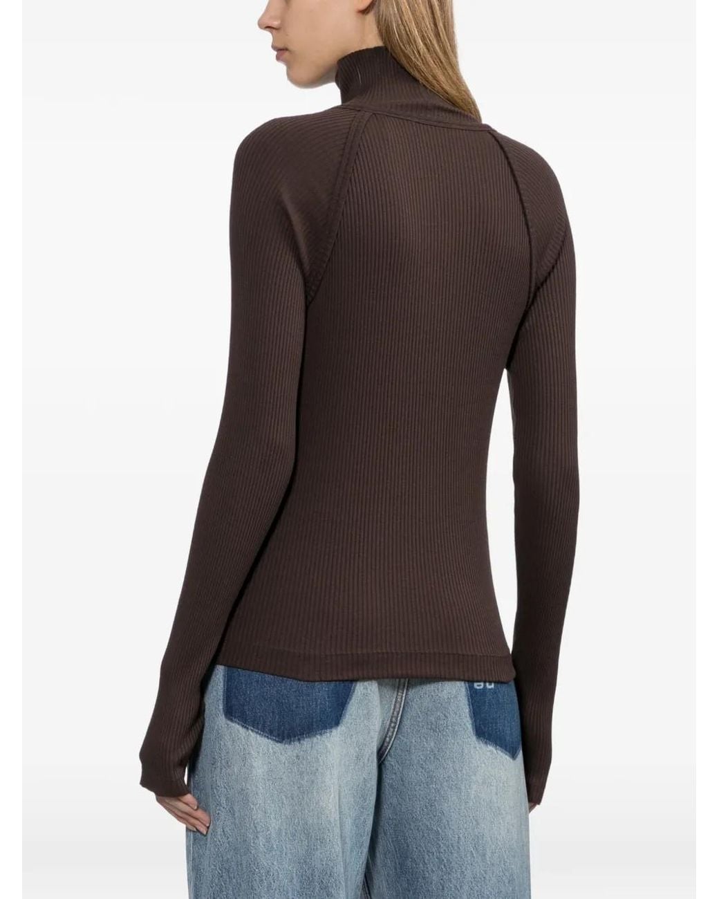 Helmut Lang Brown Shrug T-Shirt
