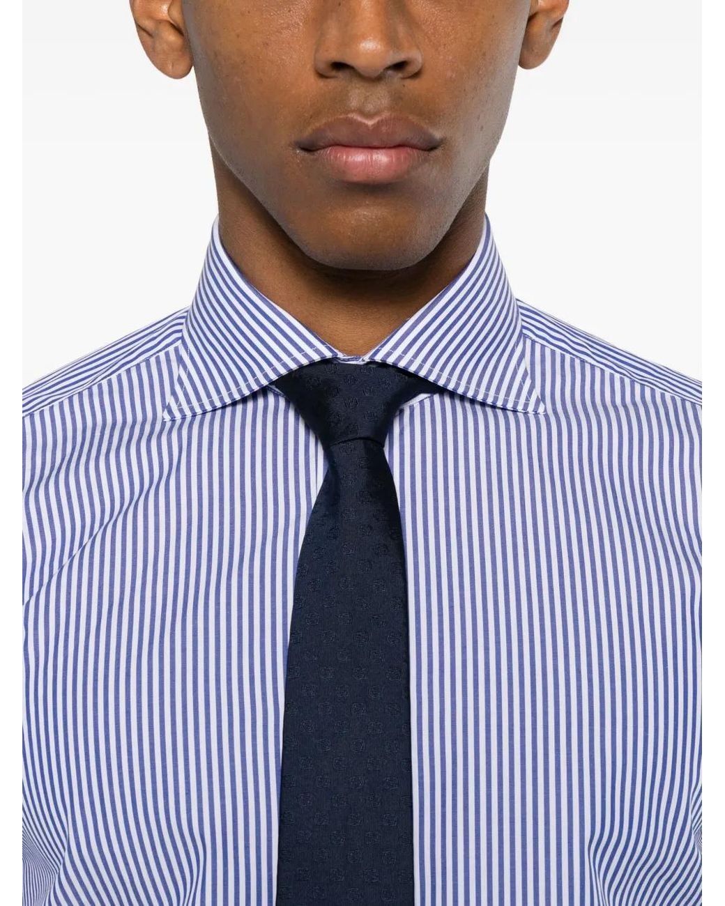 Camicia A Righe di Borriello in Purple da Uomo