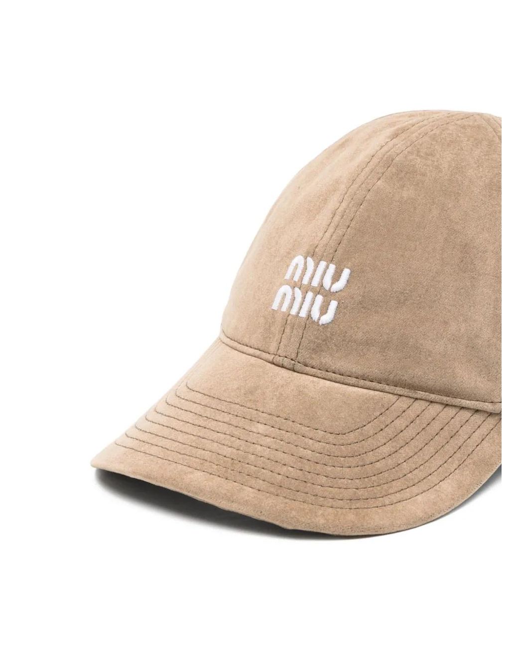 Cappello Da Baseball Con Logo di Miu Miu in Natural